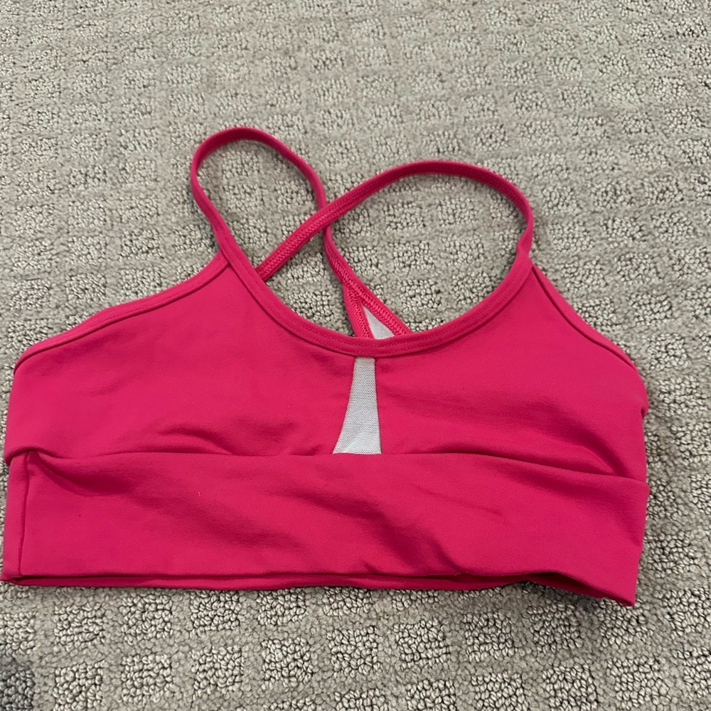 Hot pink dance top sports bra